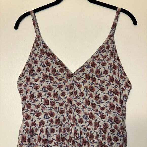 American Eagle Women’s Gray Purple Floral Tank Top Medium EUC - Picture 3 of 10